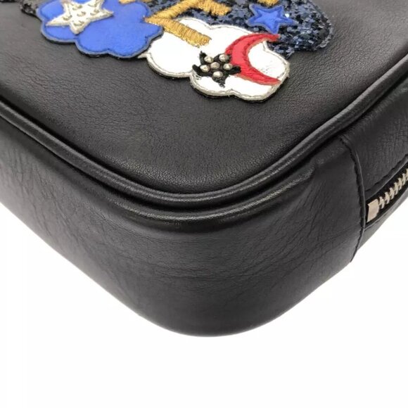 SAINT LAURENT PARIS Black Navy Multi Leather Glitter Shoulder Bag 779-021525 - Picture 6 of 13